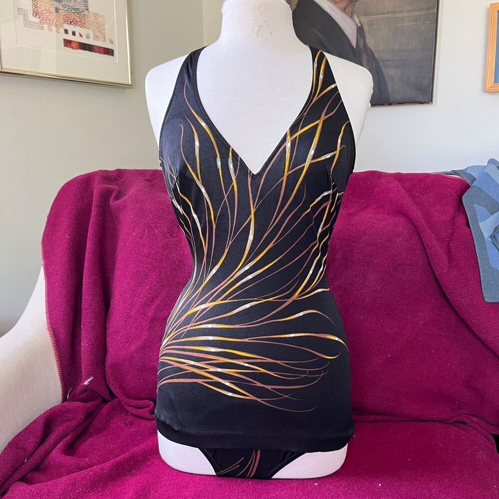 VTG 70s Catalina Pinup Resortwear Swimsuit Open Back Glamour Swimwear